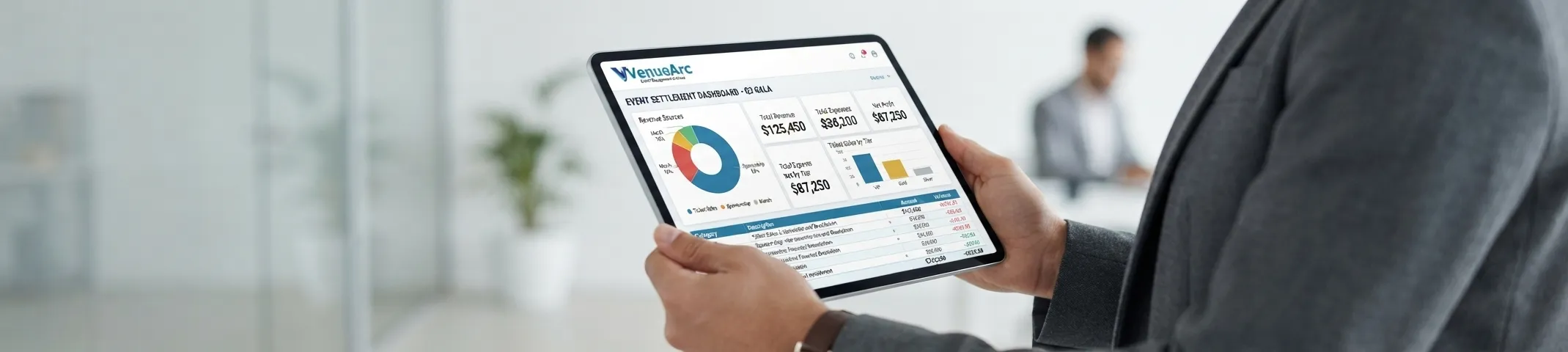 Post-show financial reconciliation view with payout, deductions, and final settlement summary.