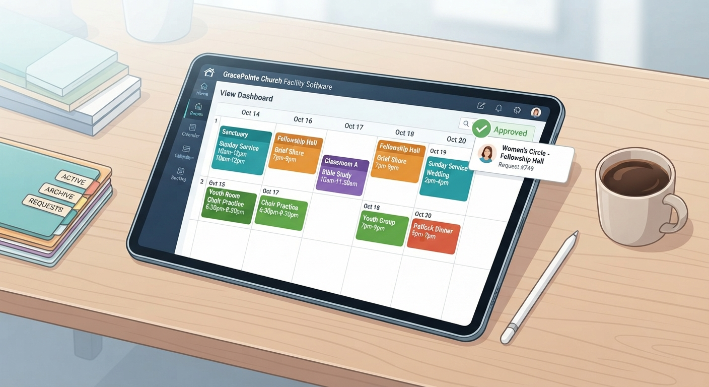 Calendar-based booking and approval dashboard