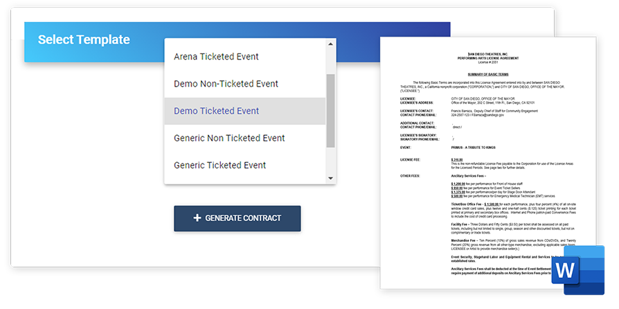 VenueArc Contract Generator