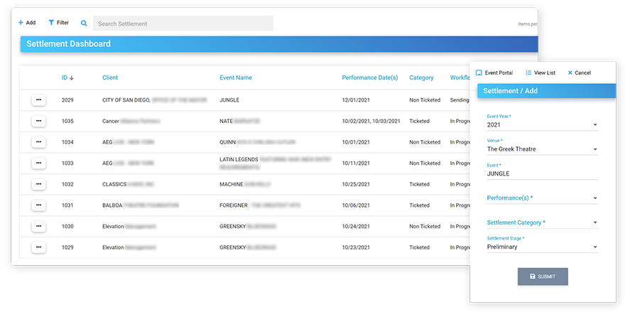 VenueArc Settlement Dashboard